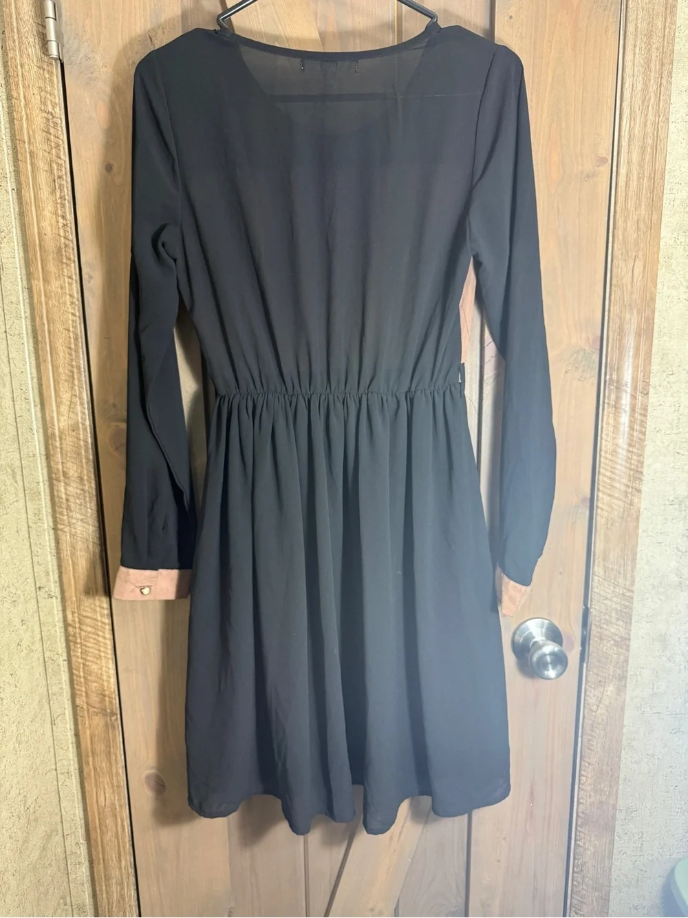 GBG Los Angeles Black Dress with Blush Front Panel